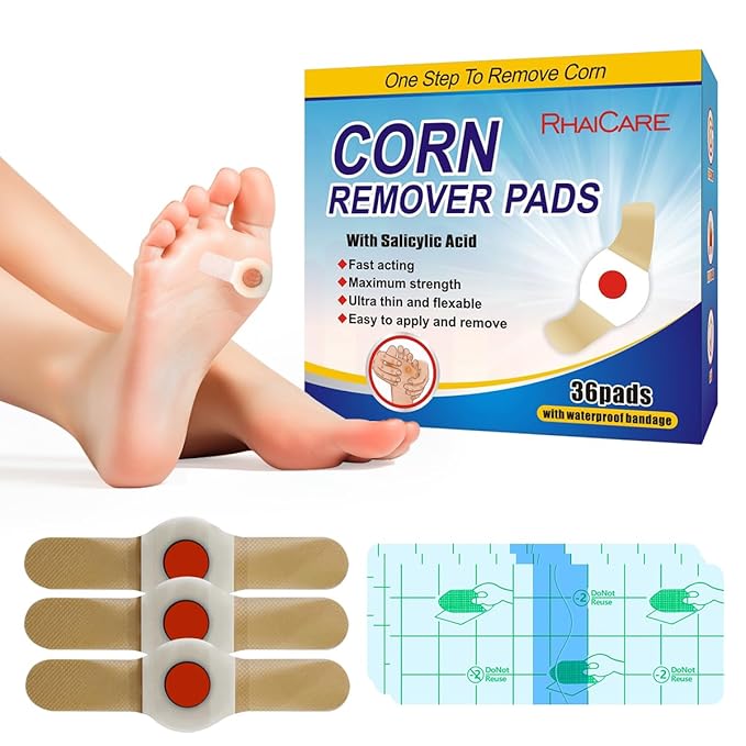 Corn removers for Toes feet Bottom of Foot Corn Remover,Corn Pads Callus Remover for Toes feet with 40% Salicylic 36 Count