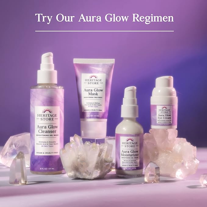 HERITAGE STORE Aura Glow Rose Body Oil, Luxurious Body Moisturizer for Dry Skin, Massage Oil, Bath and Shower Oil, Carrier Oil for Essential Oils and Aromatherapy, Rose Scent, 60-Day Guarantee, 8oz