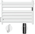K&KALONZO Towel Warmer for Bathroom, Wall-Mounted 6-Bar Heated Towel Rack with Built-in Timer, Waterproof Electric Towel Heater, Support Plug-in and Hardwired, Polished, EL18M