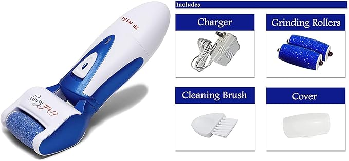 Electric Foot Callus Remover - Rechargeable Electronic Foot File - Professional Pedicure Tools with 3 Rollers - Foot Scrubber for Dry Cracked Feet and Dead Skin - Foot Sander for Men and Women
