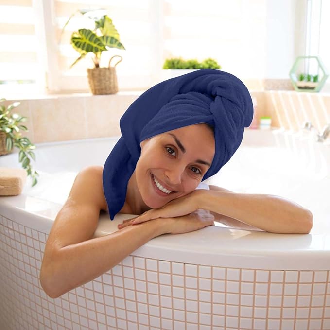 KAHAF COLLECTION 6 Pack Bath Towels Set (27 x 54 Inches) 100% Ring Spun Cotton, Lightweight, Quick Dry, Highly Absorbent Towels (Navy, (27x54) Inches)