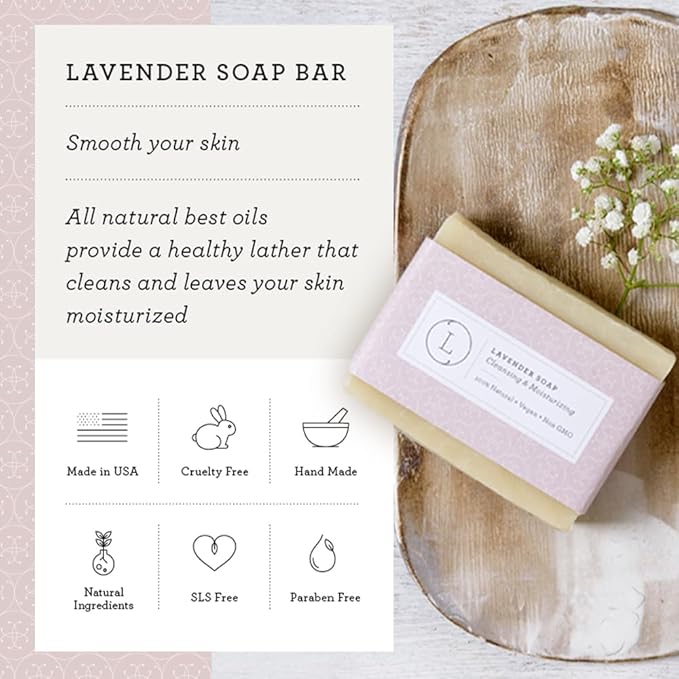 Lizush Luxury Spa Gifts for Women – 7 Piece Lavender Gift Set with Candle, Gift Baskets for Women, Body Care Set for Mom, Birthday Box, Relaxation & Self Care Spa Kit for Wife – Handmade in the USA