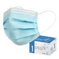 CSD Colo 50 Pcs ASTM Level 1 Disposable Face Masks, 3 Ply Adult Mask with Elastic Ear Loop, Nose Bridge Clip, Breathable Comfortable Mask Great for Indoor, Outdoors Use (Blue)