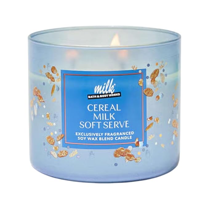 Bath and Body Works Cereal Milk Soft Serve 3-Wick Candle 14.5 Ounce (Cereal Milk Soft Serve)