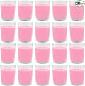 Set of 20 Pink Votive Candles Clear Glass Filled Unscented Soy Wax Candle for Home Spa Weddings Romantic Holiday Party and DIY