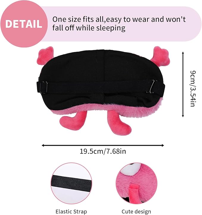PERFECTSIGHT Sleep Eye Masks, Cute Sleep Eye Cover Lightweight Adjustable Eyeshade Mask Cover for Women Men Sleep Travel Nap, Big Eye