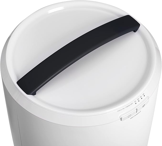 ZADRO Heated Towel Warmers for Bathroom - Large Towel Warmer Stainless Steel Bucket, White/Black, Auto Shut Off, 20L Fits Up to Two 40"X70" Oversized Towels