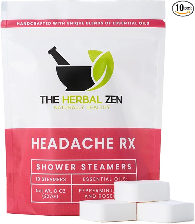 Head Hug Shower Steamers Aromatherapy for Relief - USA Made Mothers Day Gift for Mom - Peppermint & Rosemary Shower Bomb Tablets – Soothing Natural Essential Oils (10 Pack)
