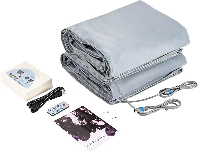Far Infrared Sauna Blanket Sauna Bag Body Shaper Blanket, 2 Zone Controller Professional Detox Therapy Anti Aging Beauty Machine