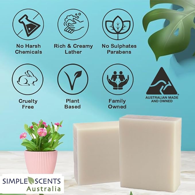 SSA Spearmint & Bran Scented Natural Soap Bars (5 Bars Pack), 3.5oz Moisturizing Triple Milled Botanical Soap with Shea Butter & Glycerin, Plant Based Non-Toxic Australian Bar Soaps for Men & Women