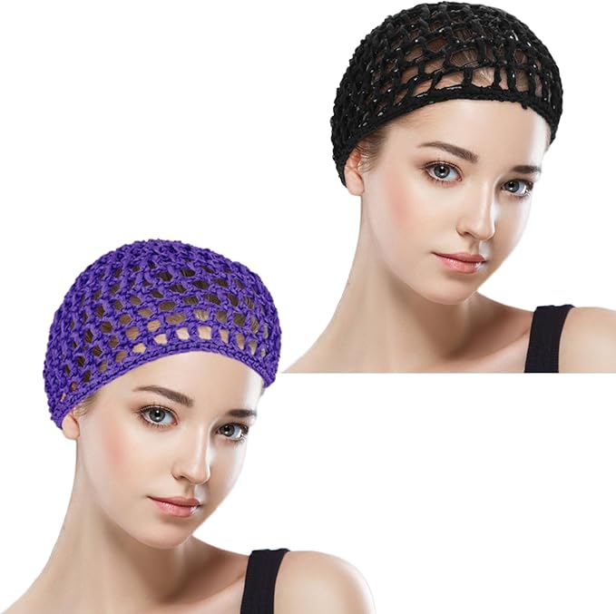 WLLHYF Wig Cap Thick Long Hair Caps Adjustable Net Mesh Braided Weaving Making Crochet Sew Weave Fishnet Grip Headband
