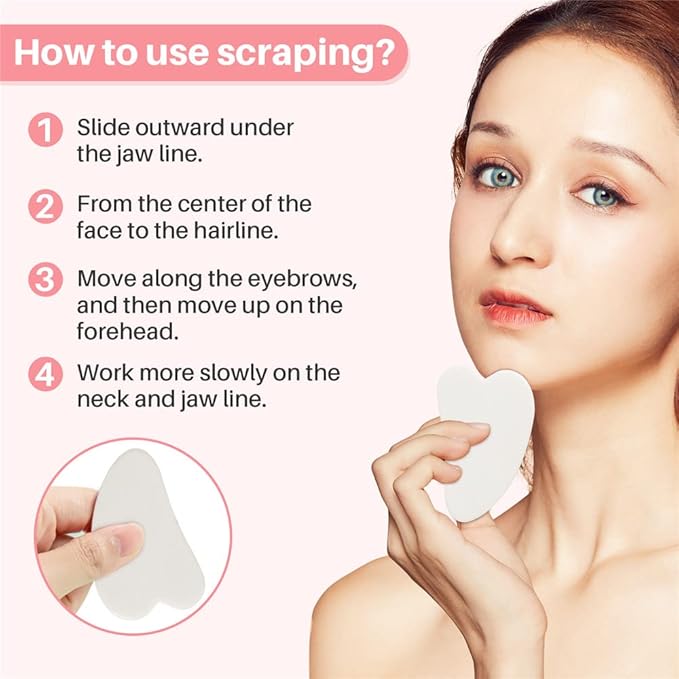 shenghang Jade Face Roller and Gua Sha Set for Face Eyes Forehead Neck Body Muscle Relaxing and Relieve Fine Lines and Wrinkles