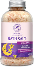 Calming Bath Salts 21.16 Oz - w/Sandalwood & Lavender & Bergamot Essential Oils - Natural Bath Sea Salts 600g - Good for Bath- Good Sleep - Relaxing - Body Care - Beauty - Aromatherapy