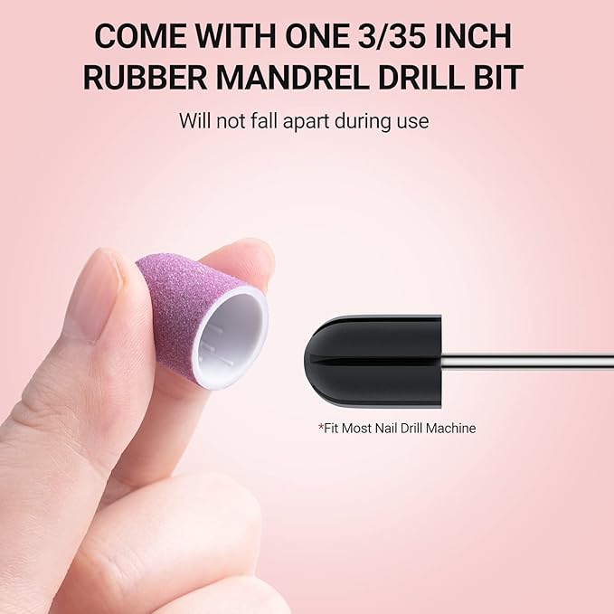 MelodySusie 10 Pcs Nail Sanding Caps Nail Drill Bits 180 Fine Grit for Foot File Callus Remover Manicure Pedicure Nail Polishing Burr Home Salon Use, Purple (13mm)