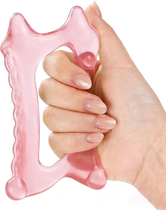 6-in-1 Resin Body Gua Sha Facial Tools - Lymphatic Drainage Tool, Face Gua Sha Tool & Acupressure Tool - Body Guasha Tool, Trigger Point Massage Tool Fascia &Cellulite Massager(Pink)