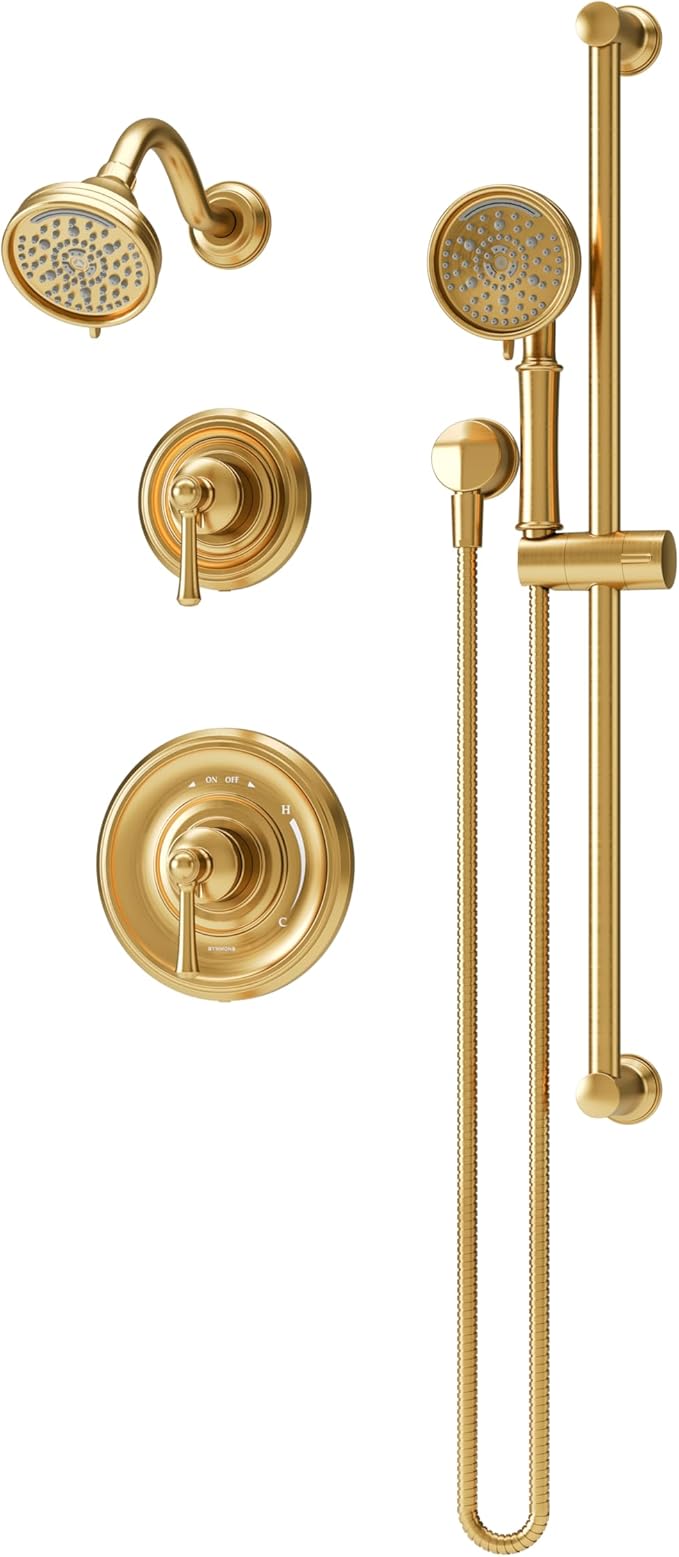 Symmons Braston HydroMersion Double Handle Shower Trim Kit with Hand Spray in Brushed Bronze - 5895BBZ15TRM