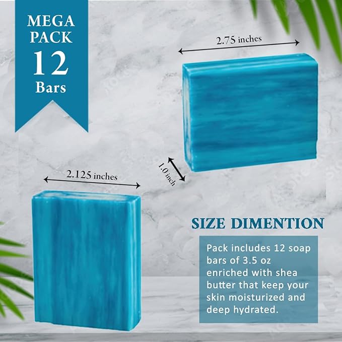 Simple Scents Australia Ocean Breeze Scented Natural Soap Bars (5 Bars), 3.5oz Moisturizing French Triple Milled Soap Bars Enriched with Shea Butter - Pure Plant Oil Bath & Body