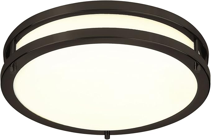 LB72120 LED Flush Mount Ceiling Light, 12 inch, 15W (150W Equivalent) Dimmable 1200lm, 3000K Warm White, Oil Rubbed Bronze Round Lighting Fixture for Kitchen, Hallway, Bathroom, Stairwell