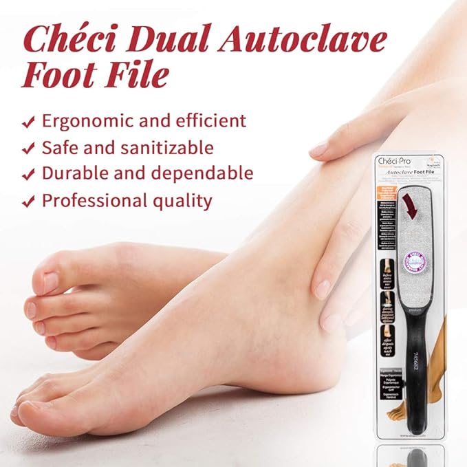 Checi Autoclave Sanitize and Sterilize Dual Coarse and Medium Foot File Carded