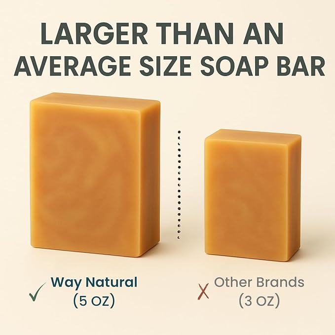 Sandalwood Soap Bar (3 Pack) - Goat Milk Soap for Men & Women - Natural, Handmade w/Real Milk - Dry Skin, Hands/Body - Premium, Gentle, No Dyes - (Large, 5oz)