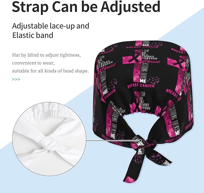 Adult Working Cap Adjustable Cleaning Work Sweatband Scrub Hat Tie Back Hats Headwear Bouffant Hat Head Headgear