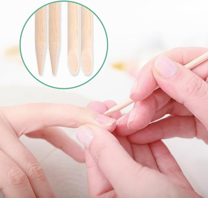 800 Pcs Orange Wood Sticks for Nails, Double Sided Multi-Use Wooden Cuticle Pusher Sticks Disposable Manicure Pedicure Tool Cuticle Stick for Nails, Eyebrow Waxing, Facial Hair Removal