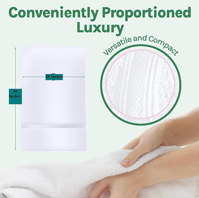Towels N More 60 Pack 20x40 100% RS Cotton Loops Towels - Absorbent, Soft & Fluffy Bath Towels - Small & Lightweight BathTowels Ideal for Bathroom Accessories for Home, Gym, Beach, Salon, Spa, Motel