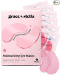 grace & stella Award Winning Under Eye Mask - Reduce Dark Circles, Puffy Eyes, Undereye Bags, Wrinkles - Gel Under Eye Patches - Small Birthday Gifts - Vegan Cruelty-Free (Pink, 6 Pairs)