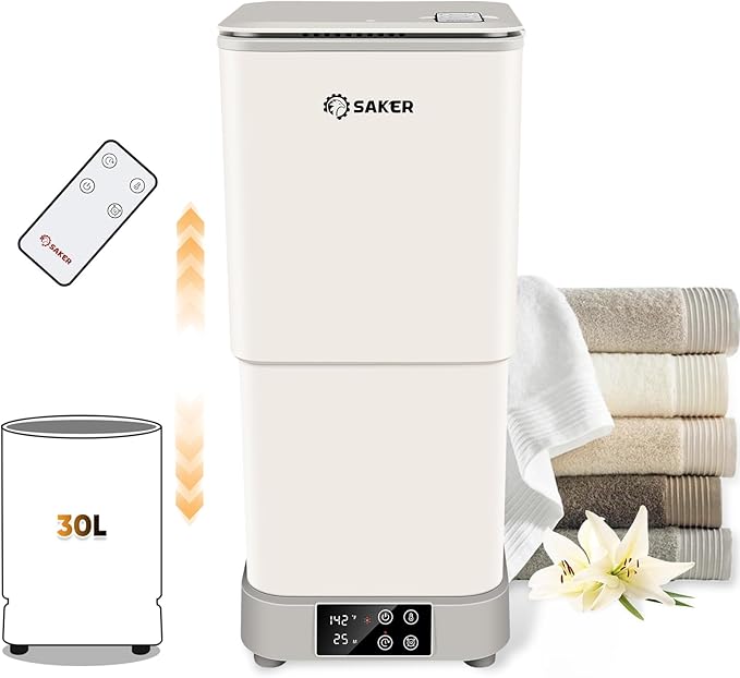 Saker Smart Foldable Towel Warmer – 30L Large Capacity, Adjustable Timer, 4 Temperature Settings,Energy-Saving Fast Heating, for Cozy Homes & Spas