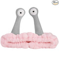 Jowmoy Cute pink grey Snail Headband,Wash Face for Women Makeup Shower Spa Headband (1 Pack)
