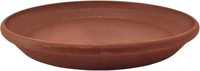 PSW Pot Collection AP30TC 12-inch Plastic/Stone/Wood Composite Plant Saucer Drip Tray – No Drainage Hole (Drillable), Reusable Indoor/Outer Water Tray, Terra Cotta Color