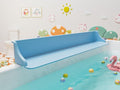 Cushore 3-Ft Bathtub Splash Guard PlayPad with Strong Suction Cups, Toy Tray Caddy Holder Storage, No-Leak, Mess-Free Bath Time for Kids, Blue
