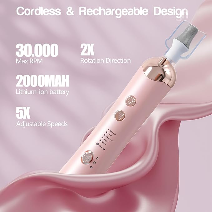 Droyek Electric Nail Drill Machine Nail Drill Electric File Nail File Kit for Beginners Acrylic Gel Nails Manicure Pedicure Polishing Shape Tool with 8 Bits Gel Nails and Home Salon Use