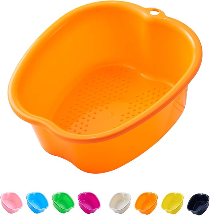 AXLOFO® Foot Soaking Bath Basin, Large Plastic Foot Soaking Tub, Feet Massage Feet Bath Bucket, Great for Getting the Dead/Old Skin Off Your Foots (orangebasin)