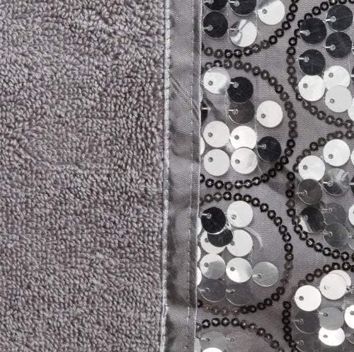 Zahari Home Sinatra Modern Bathroom Towel Set 3 Piece Towel Bath Towel, Hand Towel and Wash Towel Luxury Contemporary Decor Bling Silver Bath Towel Sets Soft, Plush and Highly Absorbent - Image 3