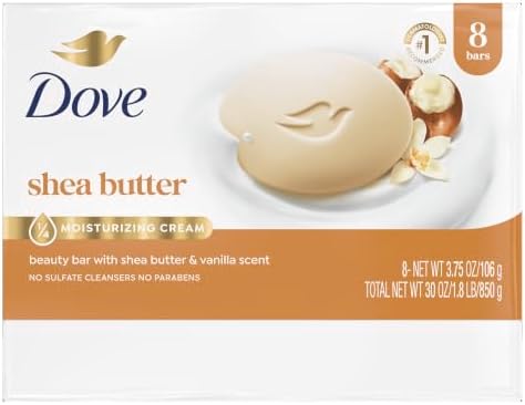 Dove Shea Butter Beauty Bar Soap 8 Count, Cleanser, 3.75 oz I beauty bar - Image 2