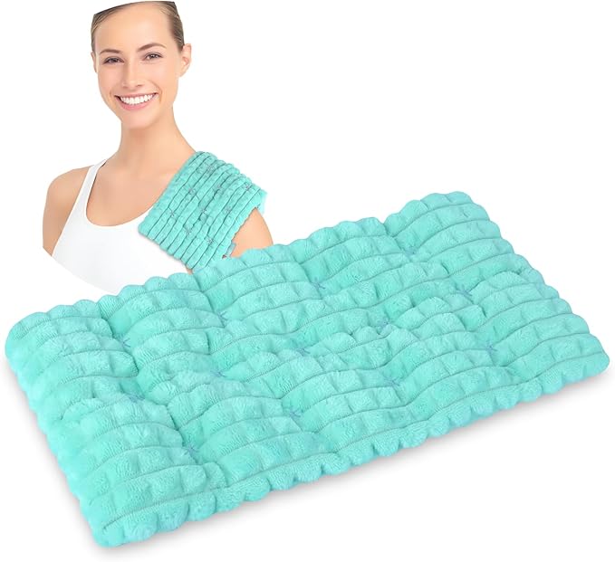 REVIX 6 * 12" Moist Heating Pad Microwavable, Reusable Microwave Heating Pads for Joints, Weighted Heat Packs with Flaxseeds for Shoulders, Neck, Back, Unscented