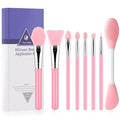 8Pcs Silicone Face Mask Brush Set, Double-Sided Silicone Face Scrubber for Facial Mask, Mud Mask, Clay Mask Mixing & Applying Tool for Skincare Routine