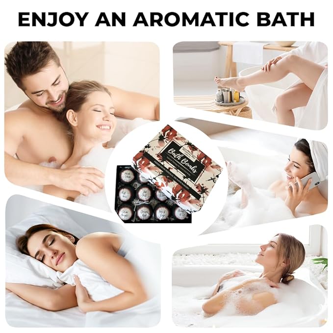 Bath Bombs for Women Relaxing with Inspirational Messages, 12 Natural and Organic Bath Bombs with Essential Oils & Skin Moisturizing Shea Butter. Birthday Gift, Mothers Day Gift for Mom, Wife