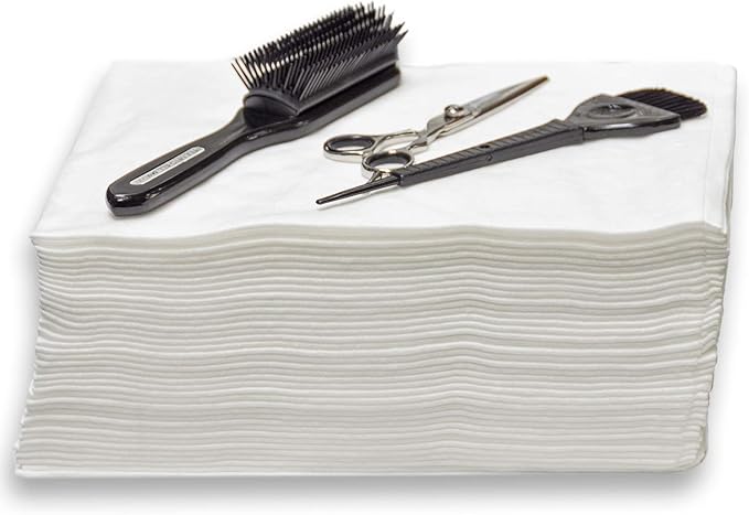 DAVELEN Essential Disposable Hair Towel for Women, 100 Pack 32 inch X 16 inch, Super Absorbent Quick Dry Hair for Drying Curly, Long & Thick Hair (White) (100)