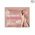 Mini Mani Kit – Disposable Manicure Set with Nail Clipper, File, Buffer, Cuticle Stick & Polish Remover Pad – Compact One-Time Use Nail Care Kit for Travel, Purse, Desk, or Car (Peach)