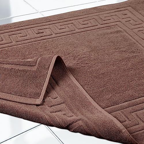 Superior Heavyweight Cotton Bath Mats, Bath Rugs For Bathroom Accessories, Washable Rug For Shower, Bath, Toilet, Modern Decor, No Backing, Luxury Hotel And Spa Quality, Set of 2, 22" x 35", Mocha - Image 5