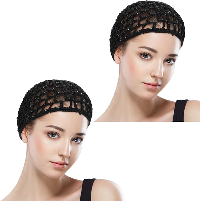 WLLHYF Wig Cap Thick Long Hair Caps Adjustable Net Mesh Braided Weaving Making Crochet Sew Weave Fishnet Grip Headband