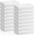 SmoothNovelty 16 Pack Microfiber Bath Towels Bulk 27'' x 60'' Oversized Beach Towel Highly Absorbent Extra Large Soft Drying for Shower Pool Salon Sauna Bathroom Gym Party (Simple,White)