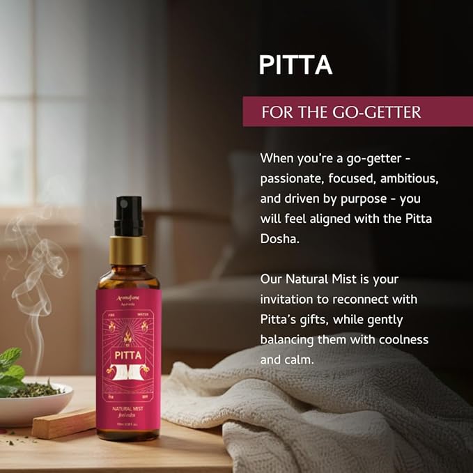 Mint & Marjoram Ayurveda Mist | Pitta Balancing Room Spray | Air Freshener | Home Fragrance | Use for Aromatherapy, Relaxation, Sleep, Stress Relief |Reiki, Yoga, Meditation Mist |100ml | Aromafume