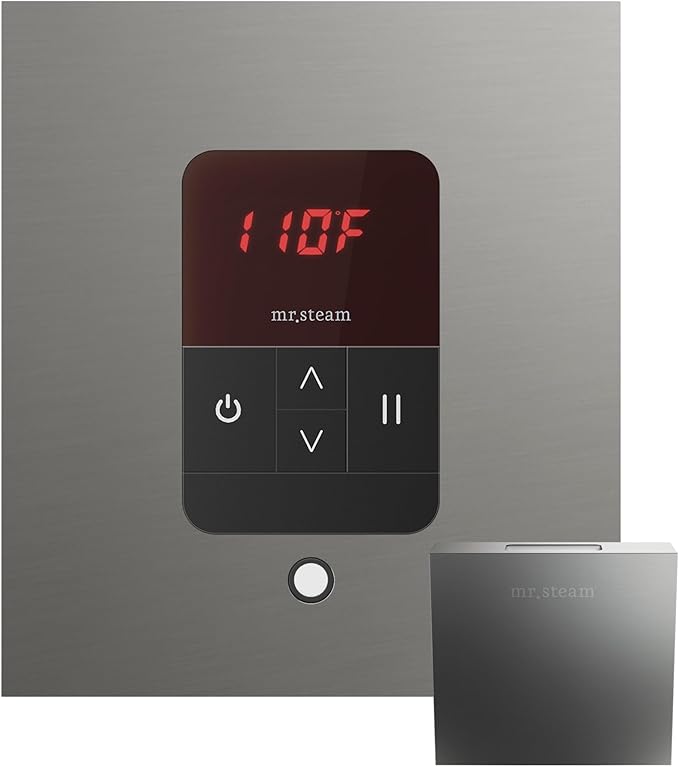 Mr Steam Basic Butler Steam Shower Ctrl Pkg w/Square iTempo Control and Steamhead in Brushed Nickel