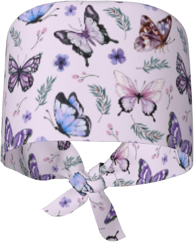 Adjustable Working Cap with Sweatband for Women Men, Moisture Wicking Nurse Surgical Caps for Chef Spa Fits Most Long Hair