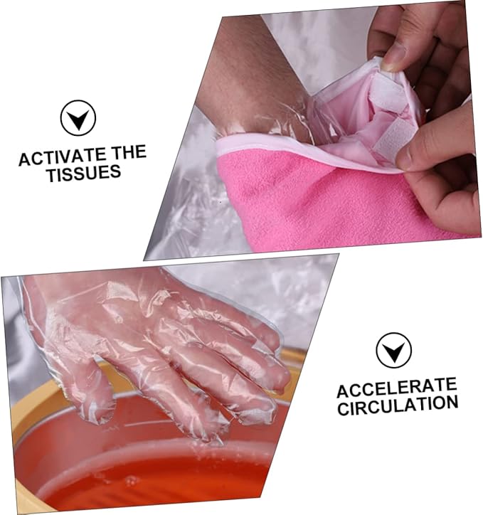 1set Paraffin Wax Hand Gloves Foot Care Supplies Hand Treatment Spa Foot Cover Moisturizing Gloves Skin Care Kit Random Color