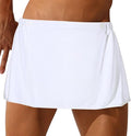 Men Boys Soft Wearable Bath Towel Short Pants Adjustable Mircofiber Towel Blanket Bathroom Pool Beach Spa Bathing Shower Cover Up Wrap Around Towel with Snap Closure (White)