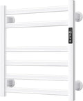 Electric Towel Warmer Wall Mounted, 6 Bar Heated Towel Rack with Intelligent Timer & Temp Control, Plug-in/Hardwire, Left and Right Compatible